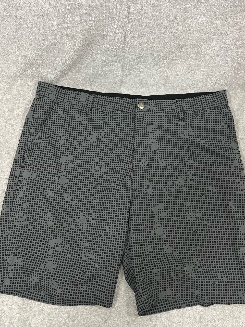 Adidas Ultimate 365 Primegreen Golf Shorts Men 36 Gray Black AOP Performance